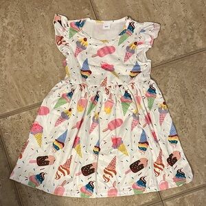 Colorful Ice Cream Print Kids Dress